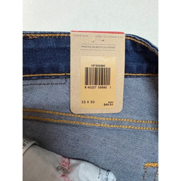 Levis 725 High Rise Bootcut Jeans Dark Wash Blue Denim 33x30 NWT 18759-2860 - Picture 3 of 11